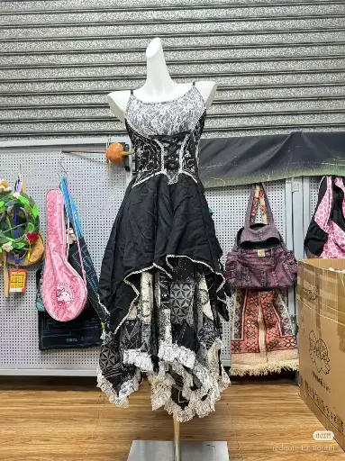 Black And White Patch Dress